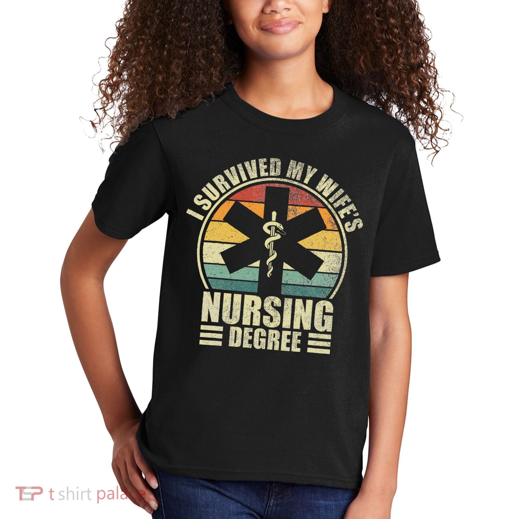 I Survived My WifeS Nursing Degree. Nursing Graduation Kids T-Shirt