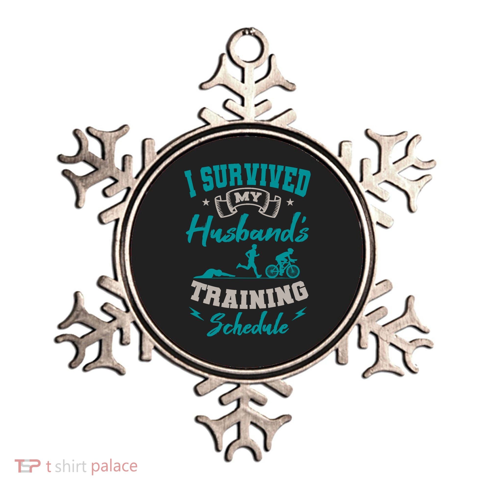 I Survived My HusbandS Training Schedule Triathlon Ornament