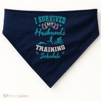 I Survived My HusbandS Training Schedule Triathlon USA-Made Doggie Bandana thumb 0