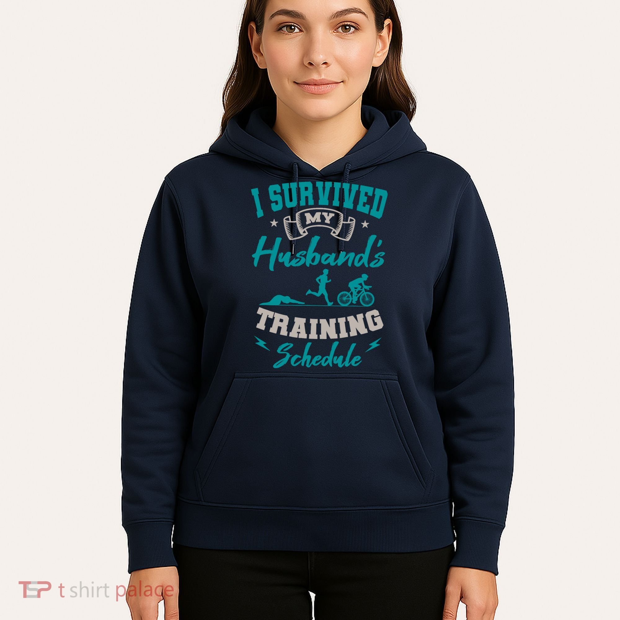 I Survived My HusbandS Training Schedule Triathlon Hoodie
