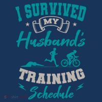 I Survived My HusbandS Training Schedule Triathlon Apron thumb 3