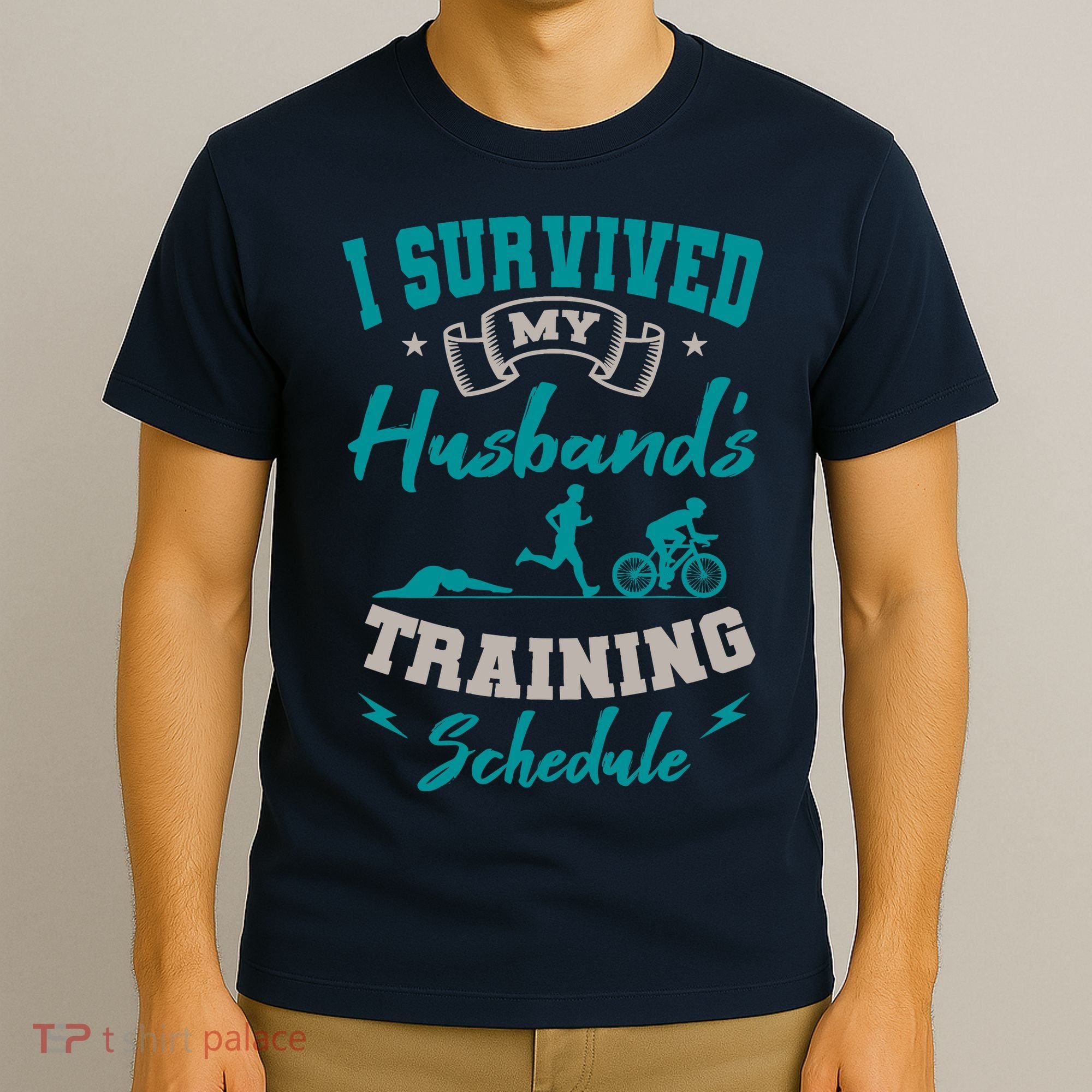 I Survived My HusbandS Training Schedule Triathlon T-Shirt
