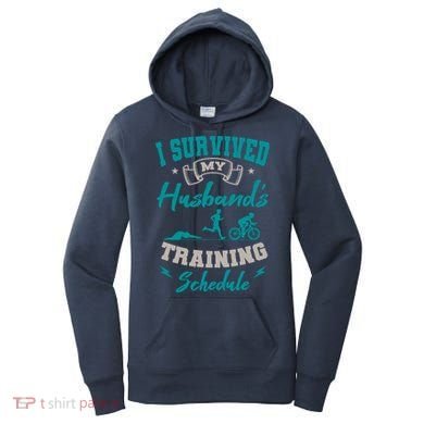 I Survived My HusbandS Training Schedule Triathlon Women's Hoodie