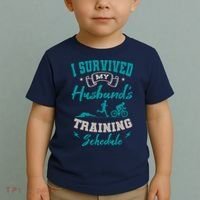 I Survived My HusbandS Training Schedule Triathlon Toddler T-Shirt thumb 2