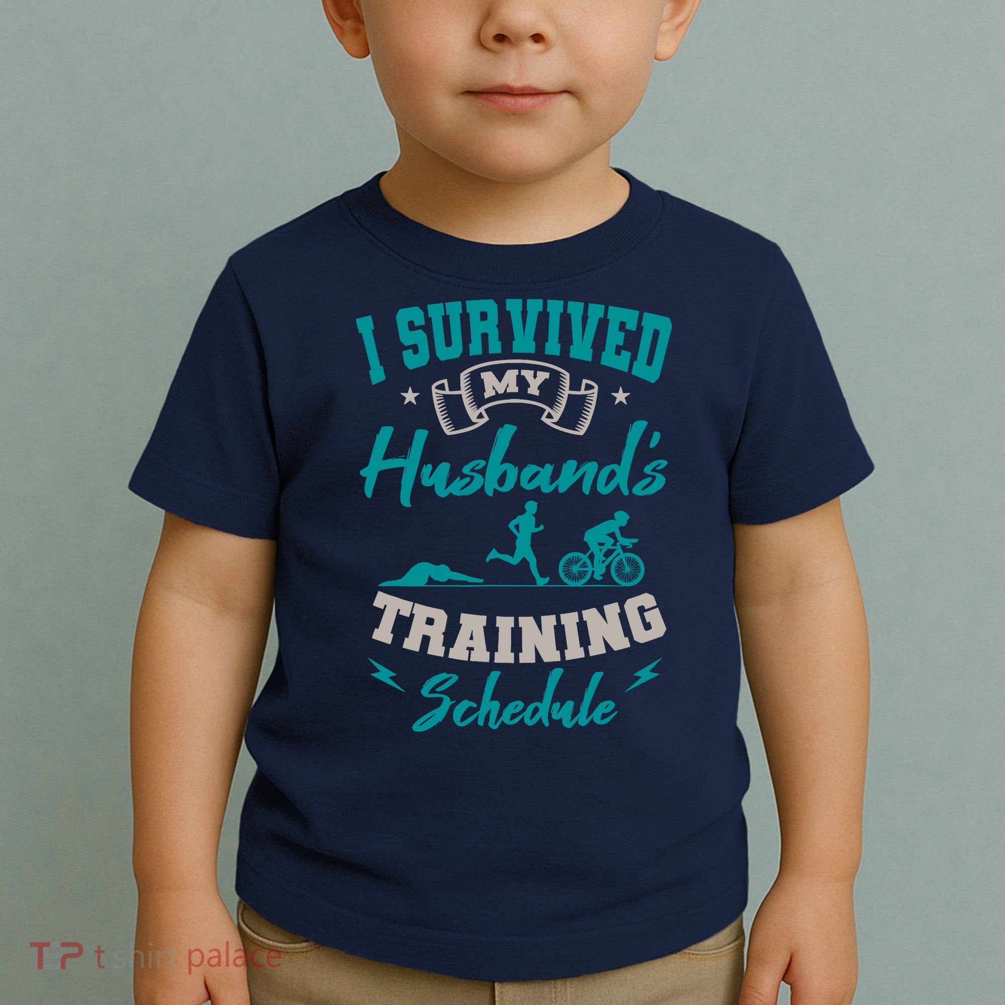 I Survived My HusbandS Training Schedule Triathlon Toddler T-Shirt