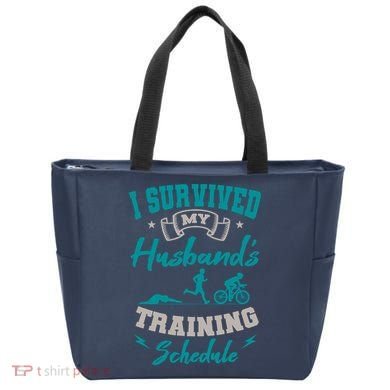 I Survived My HusbandS Training Schedule Triathlon Tote Bag