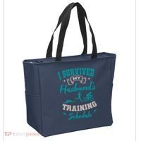 I Survived My HusbandS Training Schedule Triathlon Tote Bag thumb 2