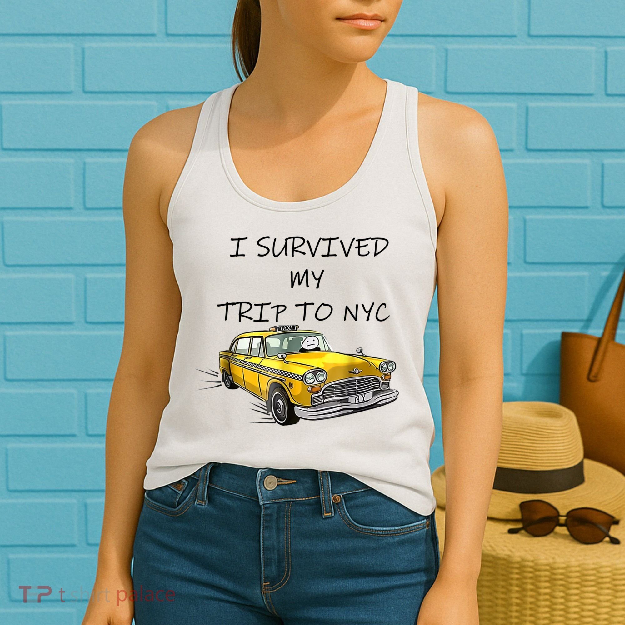 I Survived My Trip To New York City Funny Meme Women's Tank Top