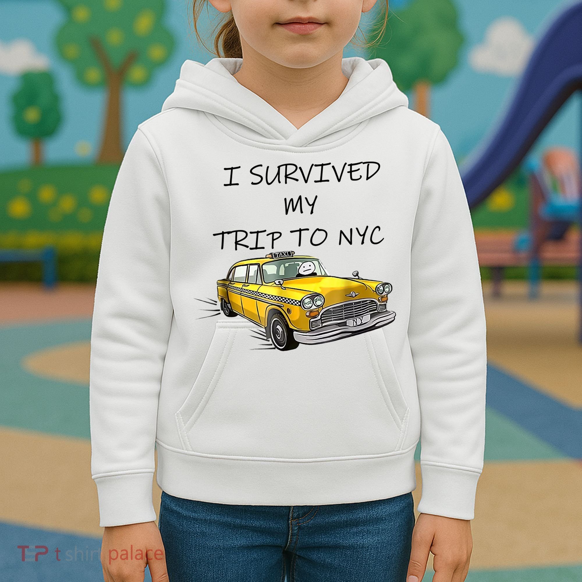 I Survived My Trip To New York City Funny Meme Kids Hoodie