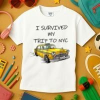 I Survived My Trip To New York City Funny Meme Kids T-Shirt thumb 3