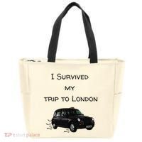 I Survived My Trip To London I Love Ldn London Black Cab Tote Bag thumb 0
