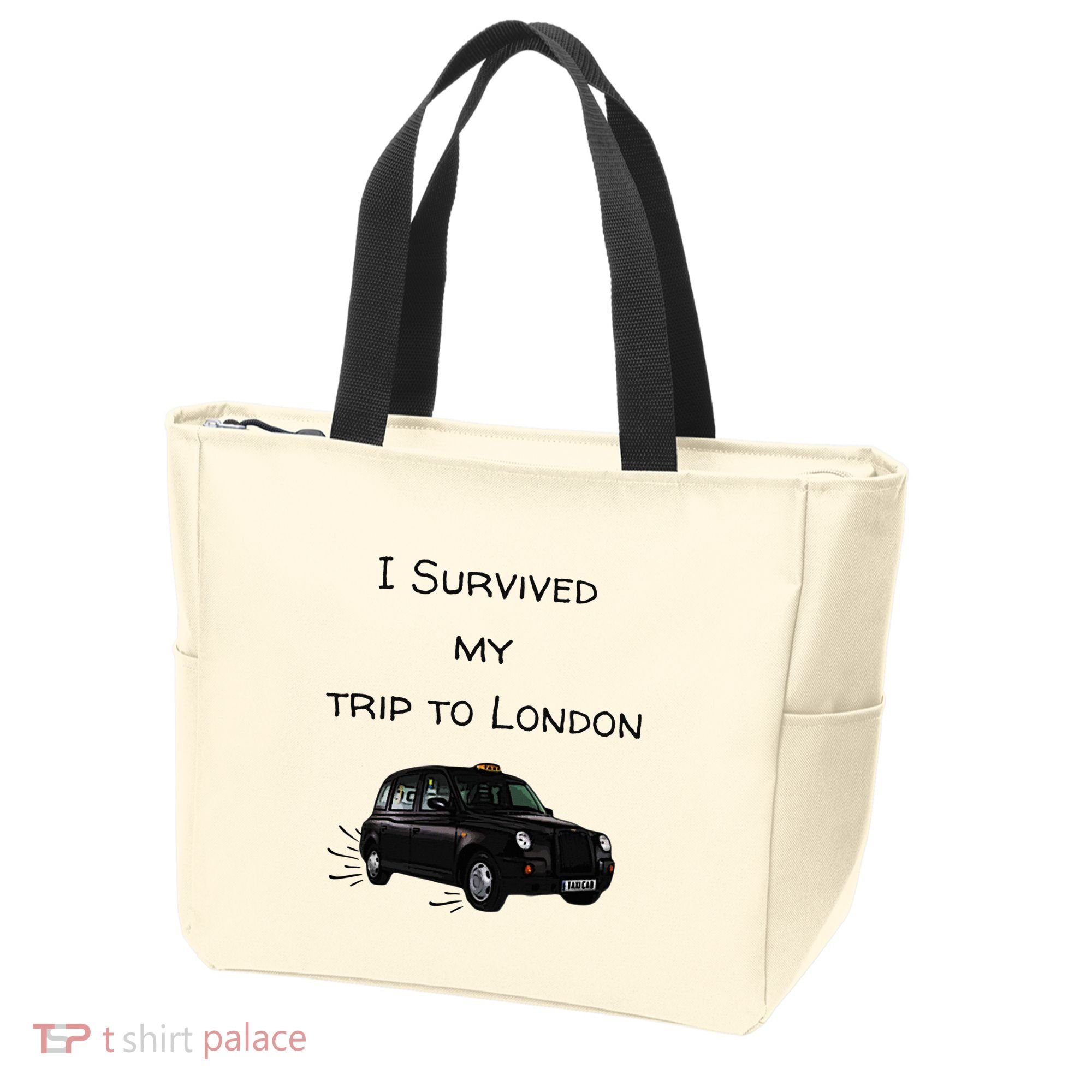 I Survived My Trip To London I Love Ldn London Black Cab Tote Bag