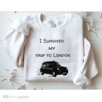 I Survived My Trip To London I Love Ldn London Black Cab Sweatshirt thumb 2