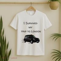 I Survived My Trip To London I Love Ldn London Black Cab T-Shirt thumb 2