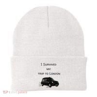 I Survived My Trip To London I Love Ldn London Black Cab Beanie thumb 0