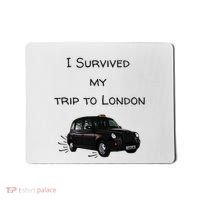 I Survived My Trip To London I Love Ldn London Black Cab Mousepad thumb 0