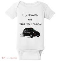 I Survived My Trip To London I Love Ldn London Black Cab Baby Bodysuit thumb 0
