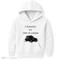 I Survived My Trip To London I Love Ldn London Black Cab Kids Hoodie thumb 0