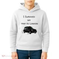 I Survived My Trip To London I Love Ldn London Black Cab Kids Hoodie thumb 4