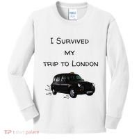 I Survived My Trip To London I Love Ldn London Black Cab Kids Long Sleeve Shirt thumb 0