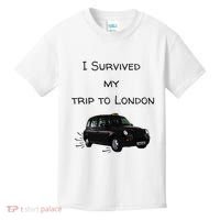 I Survived My Trip To London I Love Ldn London Black Cab Kids T-Shirt thumb 0