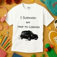 I Survived My Trip To London I Love Ldn London Black Cab Kids T-Shirt thumb 3
