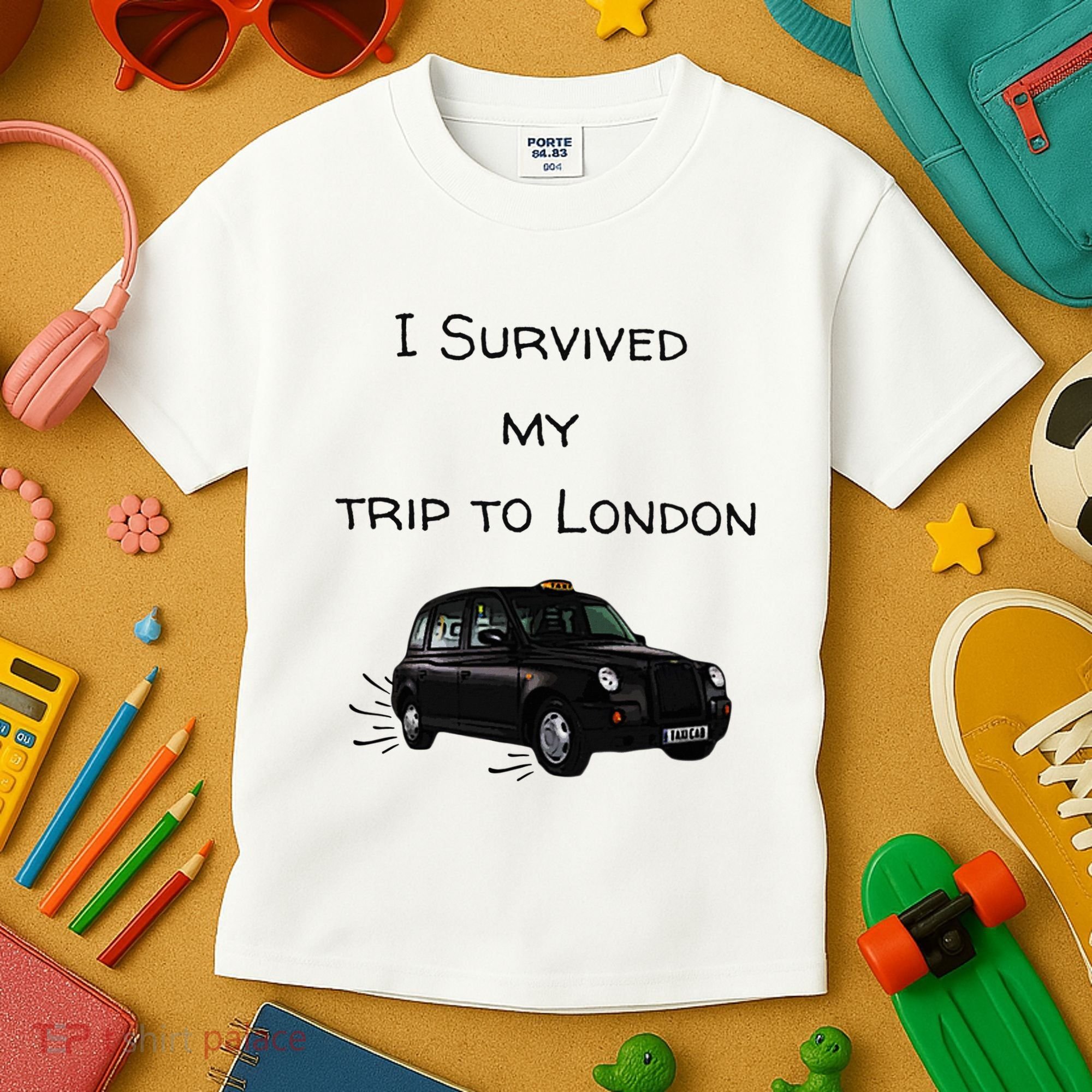 I Survived My Trip To London I Love Ldn London Black Cab Kids T-Shirt