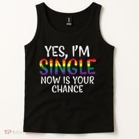 Im Single Now Is Your Chance Pride Month Lesbian Tank Top thumb 2