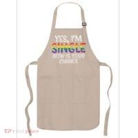 Im Single Now Is Your Chance Pride Month Lesbian Apron thumb 0