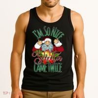 IM So Nice Santa Came Twice Ugly Christmas Tank Top thumb 3