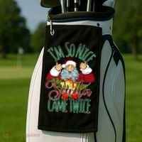 IM So Nice Santa Came Twice Ugly Christmas Golf Towel thumb 2