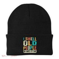 I Smell Old People It's Me Funny Senior Birthday Gag Gift Beanie thumb 0