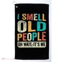 I Smell Old People It's Me Funny Senior Birthday Gag Gift Golf Towel thumb 0