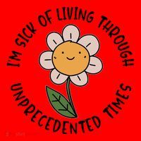 Im Sick Of Living Through Unprecedented Time Flower Santa Hat thumb 1