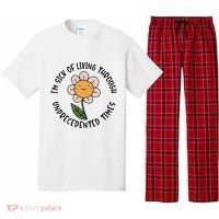 Im Sick Of Living Through Unprecedented Time Flower Pajama Set thumb 0