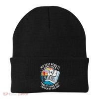 IM Sick Of My Test Result Funny Skeleton Saying Meme Beanie thumb 0