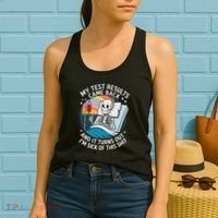 IM Sick Of My Test Result Funny Skeleton Saying Meme Women's Tank Top thumb 2