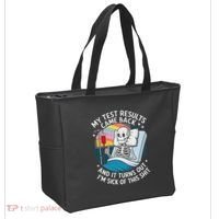 IM Sick Of My Test Result Funny Skeleton Saying Meme Tote Bag thumb 2
