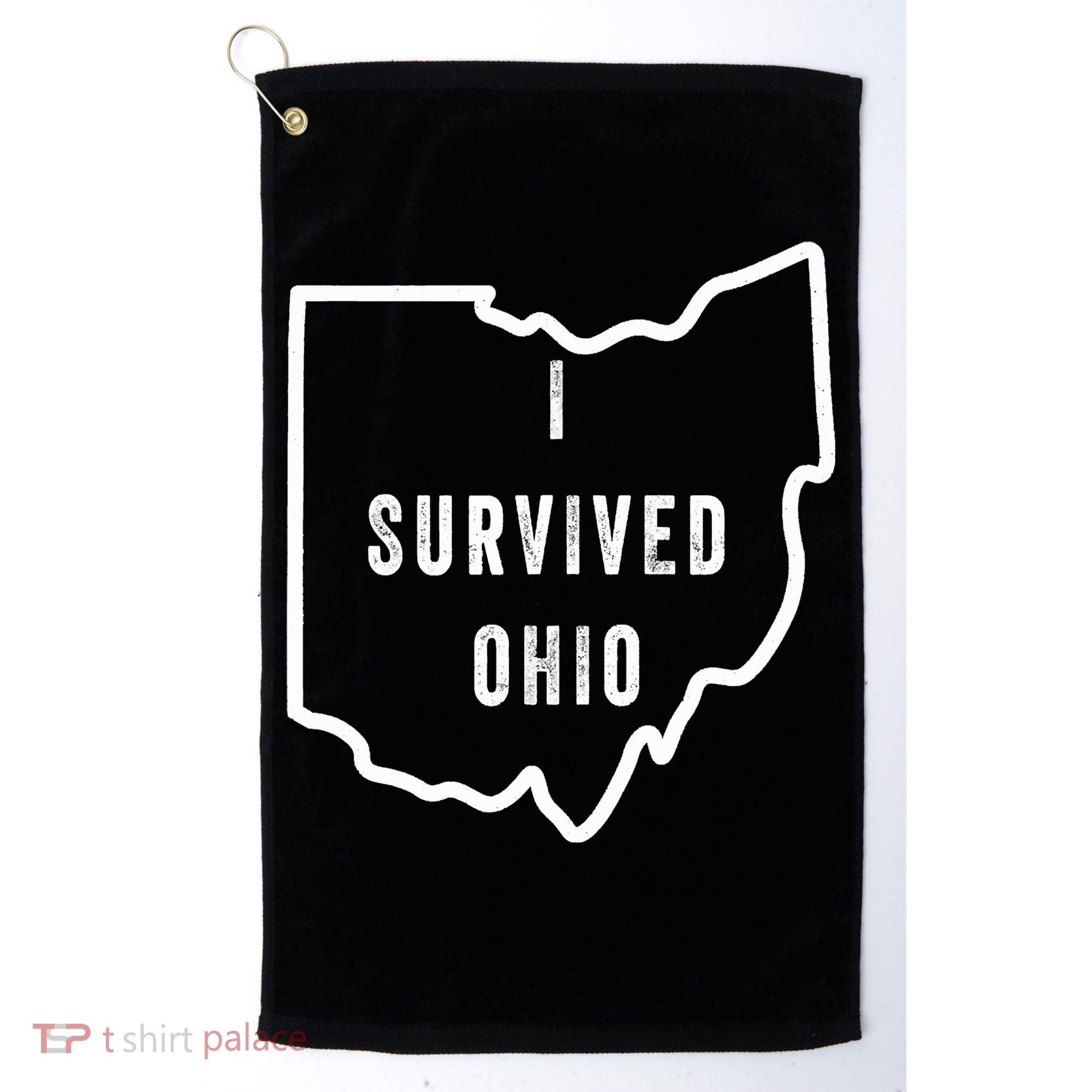 I Survived Ohio Meme Retro Shirt Funny I Survived Ohio Golf Towel