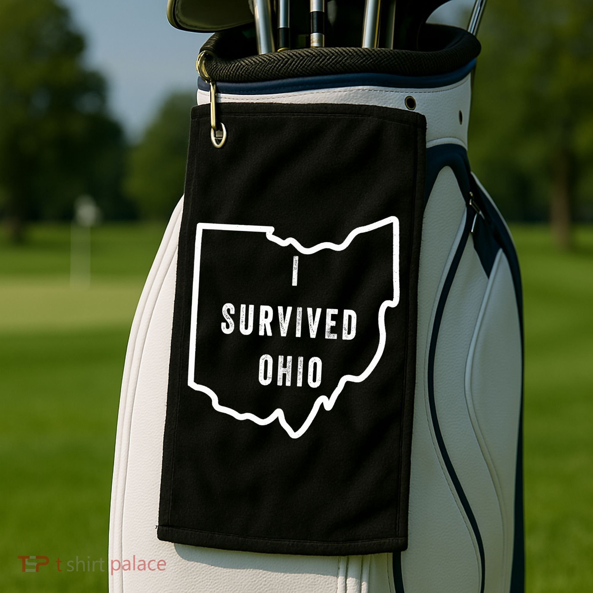 I Survived Ohio Meme Retro Shirt Funny I Survived Ohio Golf Towel
