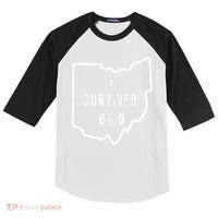 I Survived Ohio Meme Retro Shirt Funny I Survived Ohio Kids Colorblock Raglan Jersey thumb 0