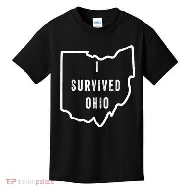 I Survived Ohio Meme Retro Shirt Funny I Survived Ohio Kids T-Shirt
