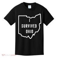 I Survived Ohio Meme Retro Shirt Funny I Survived Ohio Kids T-Shirt thumb 0