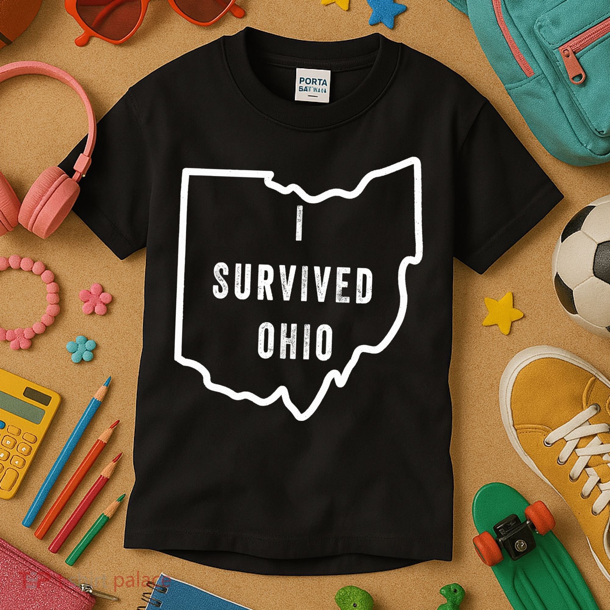 I Survived Ohio Meme Retro Shirt Funny I Survived Ohio Kids T-Shirt