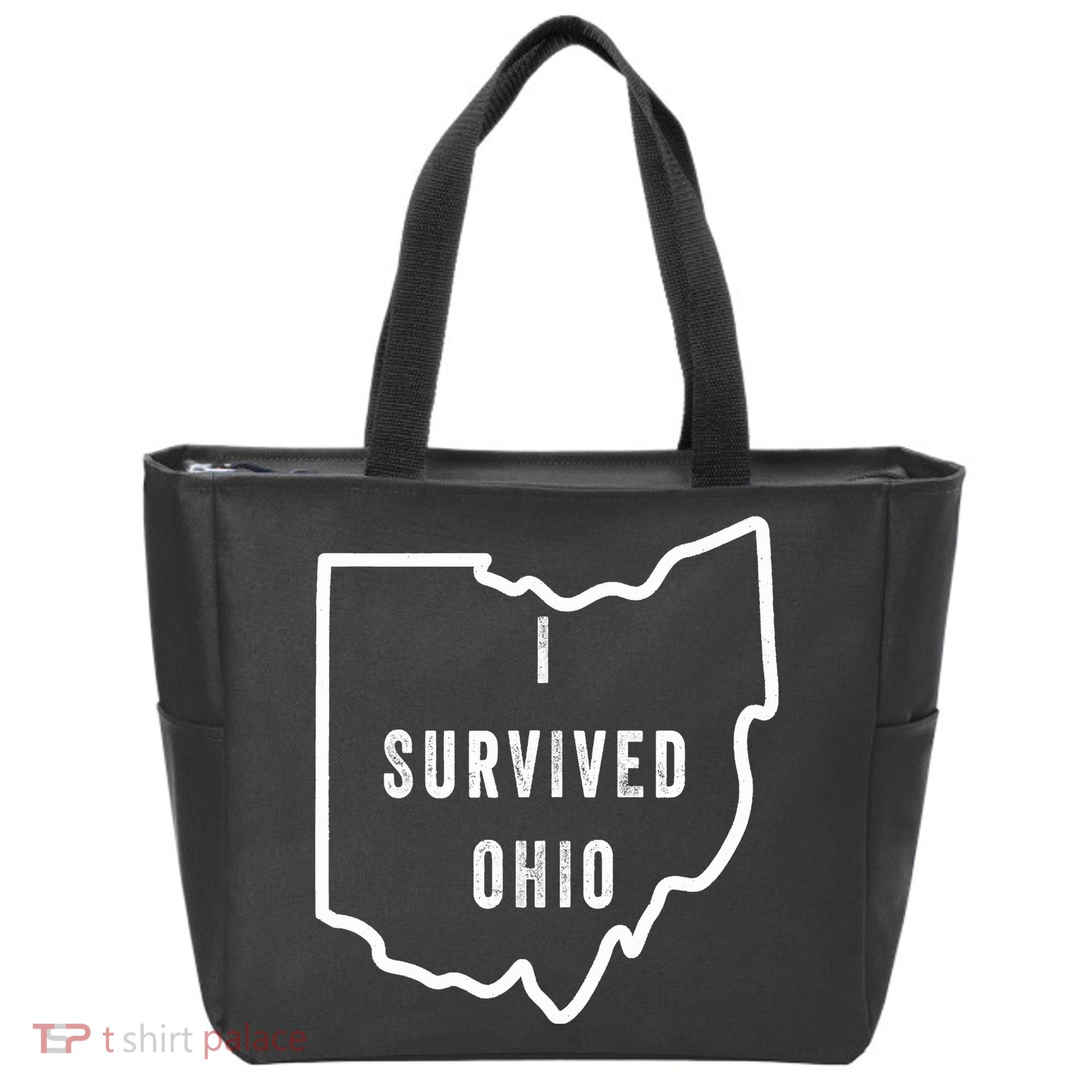 I Survived Ohio Meme Retro Shirt Funny I Survived Ohio Tote Bag