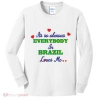 Its So Obvious Everybody In Brazil Loves Me New Kids Long Sleeve Shirt thumb 0