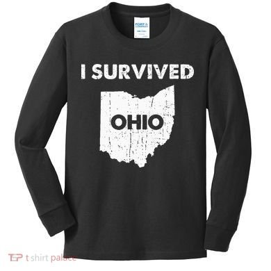 I Survived Ohio Kids Long Sleeve Shirt