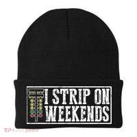 I Strip On Weekends Funny Drag Racing Lover Car Race Beanie thumb 0