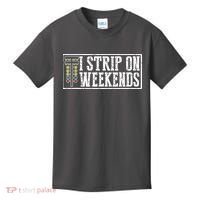 I Strip On Weekends Funny Drag Racing Lover Car Race Kids T-Shirt thumb 0