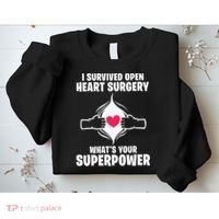 I Survived Open Heart Surgery Bypass Operation Recovery Sweatshirt thumb 2
